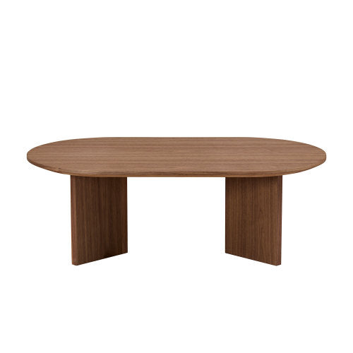 39.37inch  Oval Coffee Table, Walnut Veneer