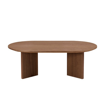 39.37inch  Oval Coffee Table, Walnut Veneer