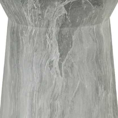 Cement Outdoor End Tables for Patio, GardenAccent Table Faux Terrazzo Accent Table, Modern Small Round Side Tablefor Outside, Tree Stump Garden Stool DrumTable indoor and Outdoor