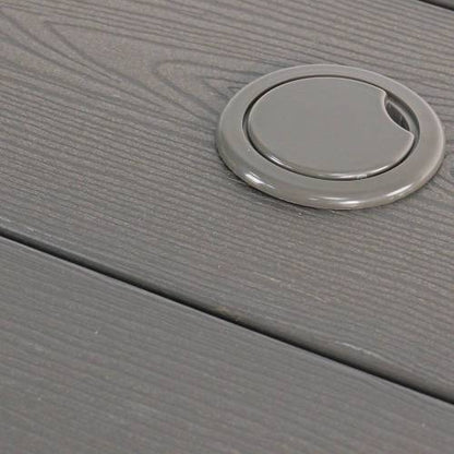 A wooden-textured imitation wood dining table, simple yet with a high quality feel. It has a small tabletop and is perfect for outdoor picnics. Charcoal gray, 68.9 inches.