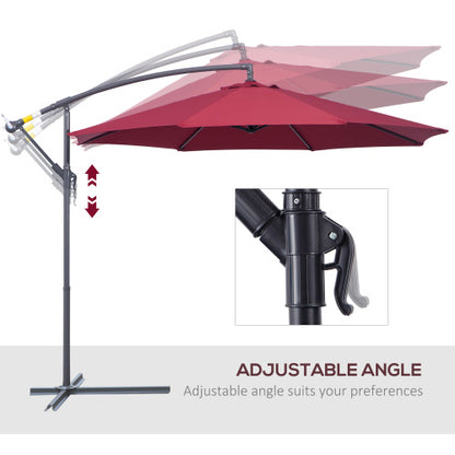 Patio Offset Umbrella with Base Cantilever Patio Umbrellas