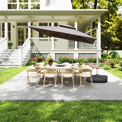 10'X10' Square Cantilever Umbrella with Center Pole, Gray (Base Not Included)