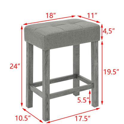 59 Inch Bar Table, Dining Table, Sofa Table with Power Outlet, 3 Upholstered Stools, 4 Piece Bar Table and Chair Set for Living Room, Dining Room, Kitchen