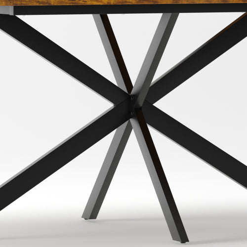 55-70 Inch Extendable Dining Table with Storage Box, Retro Brown