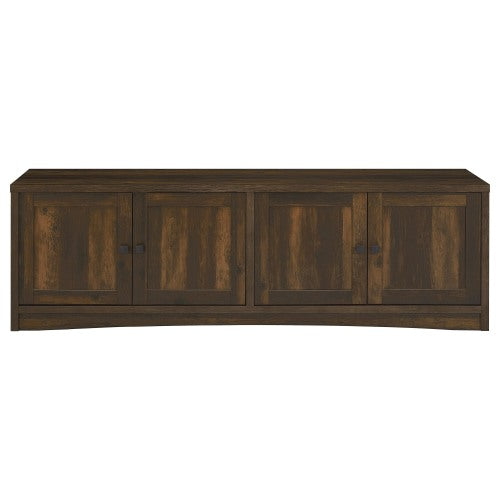 Dark Pine 78 inch TV Stand with 4 Doors & Adjustable Storage Shelves