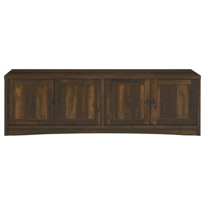 Dark Pine 78 inch TV Stand with 4 Doors & Adjustable Storage Shelves