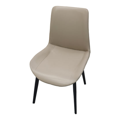 Set of 2 Light Grey Suede-Style PU Dining Chairs, Reinforced Metal Leg Modern Upholstered Side Chairs