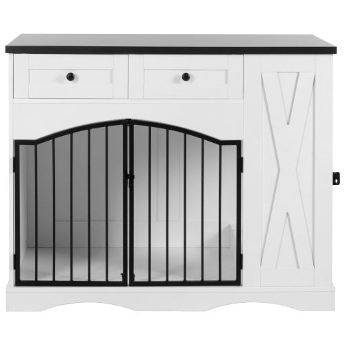 GO 43.3" Farmhouse Dog Crate Furniture