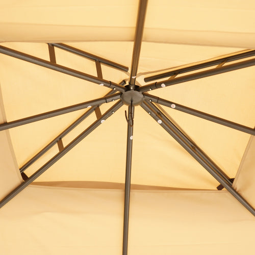 Outsunny 10' x 12' Outdoor Gazebo with Netting and Curtains, Patio Gazebo Canopy with 2-Tier Soft Top Roof and Steel Frame for Lawn, Garden, Backyard and Deck