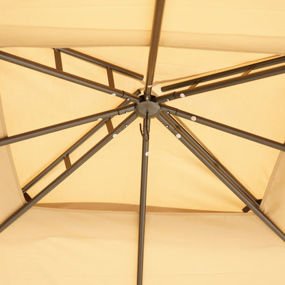 Outsunny 10' x 12' Outdoor Gazebo with Netting and Curtains, Patio Gazebo Canopy with 2-Tier Soft Top Roof and Steel Frame for Lawn, Garden, Backyard and Deck