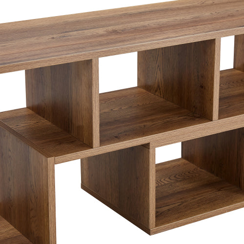2-Piece L-Shaped Combination TV Stand, MDF Entertainment Center with Open Storage Compartments & Floor Pads