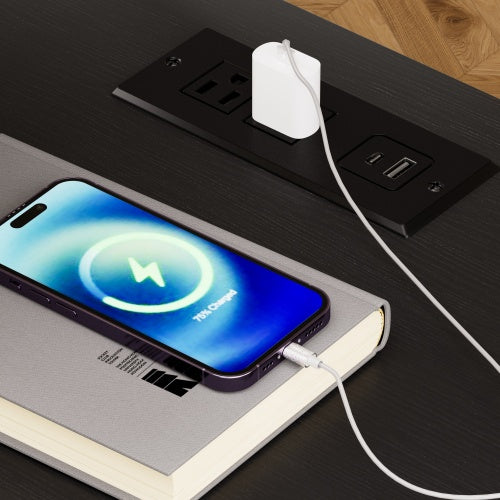 Black 2-Pack Nightstands with Charging Station