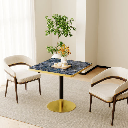 31.5inch Square Modern Tulip Dining Table with Faux Marble Top for Dining Room