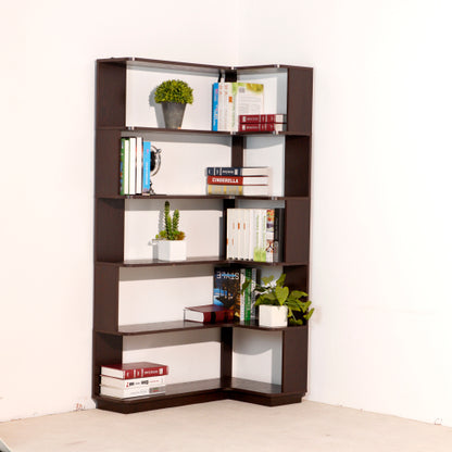 90cm Freestanding Corner Bookshelf with Anti-Tip Design