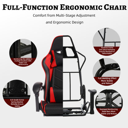 E-sports Gaming Chair Sports Car Driving Seat PU Material Moulded Sponge Comfortable and Safe With Massage Red