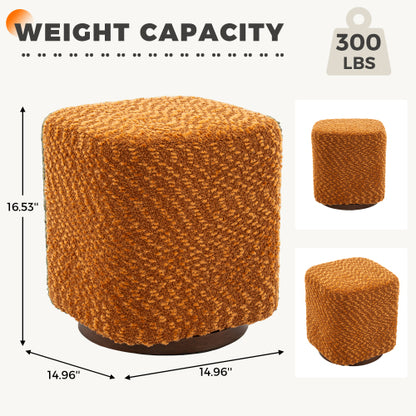 Ottoman Swivel Stool Upholstered Makeup Chair with 360¡ã Rotation Design