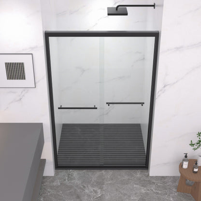 44-48"x72" Aluminum Frame Double Sliding Shower Door,Bypass Bathroom Sliding Door with Premium 5/16" (8mm)