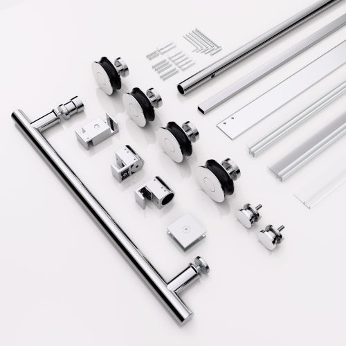 44"-48"W*76" H Frameless Single Sliding Shower Door – 5/16" (8mm) Clear Tempered Glass, Bypass Design with Chrome Finish