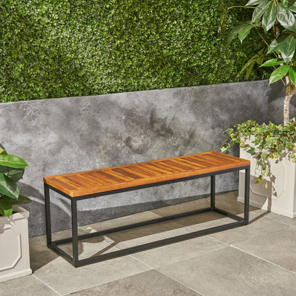 INDUSTRIAL WOOD AND METAL BENCH