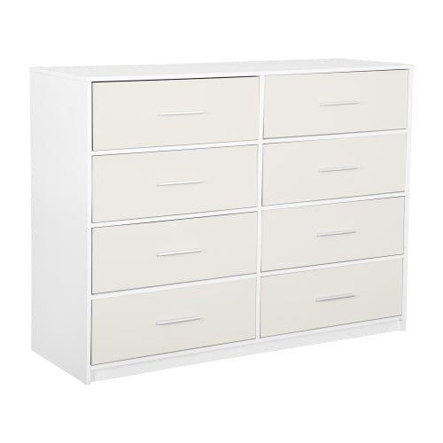 8-Drawer Dresser with Large Fabric Drawers, White
