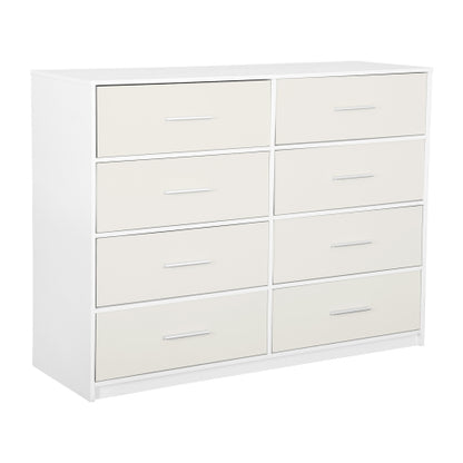 8-Drawer Dresser with Large Fabric Drawers, White