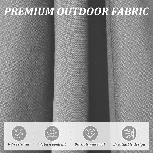 Round Cantilever Umbrella with Center Pole, Gray (Base Not Included)