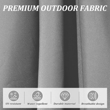 Round Cantilever Umbrella with Center Pole, Gray (Base Not Included)
