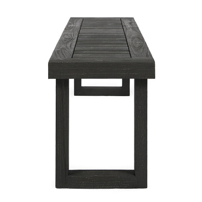 Outdoor Acacia Wood Dining Bench,Dark Grey