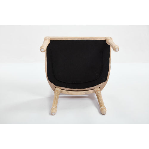 Set of 2 Beige French Country Dining Chairs, Solid Wood Chairs with Carving & Brushed Finish
