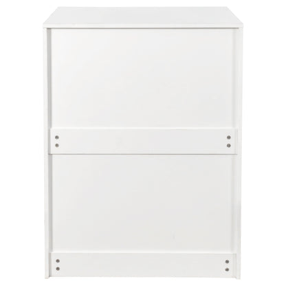 3-Tier Freestanding Pull-Out Door Mobile Bookcase Multi-Grid Storage Cabinet with Universal Wheels