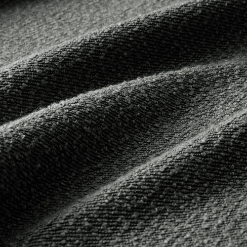 Dark Grey Boucle Fabric Ottoman, Wooden Frame Padded Footrest with Coil Spring & Foam Cushion