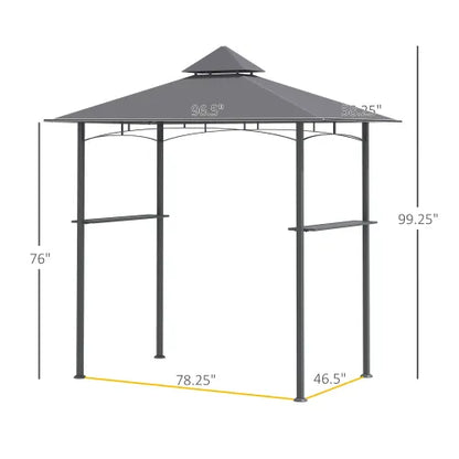 8' x 5' Grill Gazebo Outdoor BBQ Canopy Gazebo for Patio Yard Garden