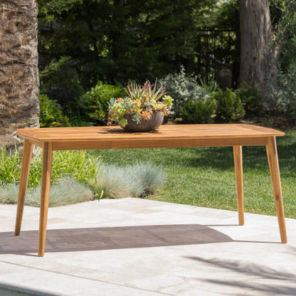 Outdoor Dining Table with Acacia Wood Frame, Teak