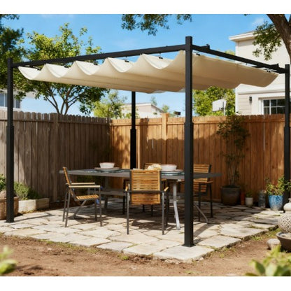Easy to Setup Outdoor Pergola,Retractable Pergola Canopy with Magnetic Fixture