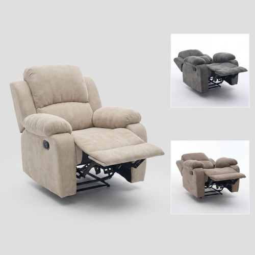 Manual Chenille Recliner Chair 110 degree -170 degree  Adjustable 400LB Capacity for Living Room Bedroom Small Spaces