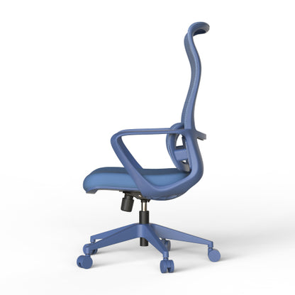 Ergonomic Colorful Office Chair 300lb (About 149.7kg) Home Office Mesh Breathable High Back, With Adjustable Lumbar Support Computer Chair, Integrated Molded Foam Seat Cushion, Fireproof (Blue)