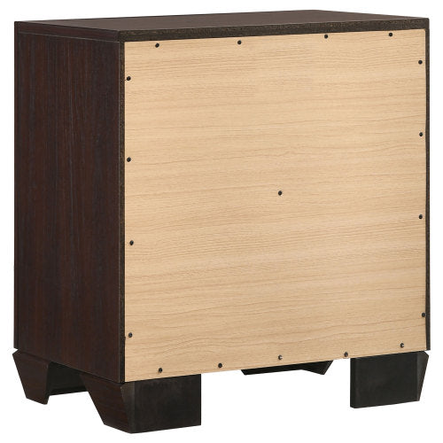 Dark Cocoa 2-Drawer Wooden Nightstand