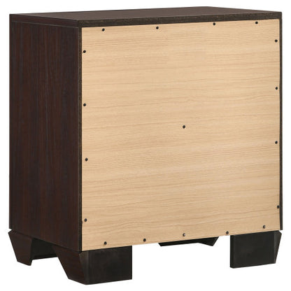 Dark Cocoa 2-Drawer Wooden Nightstand