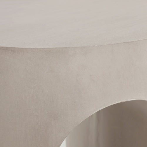 Outdoor MGO Round with U-Shape Side Table, Light Grey