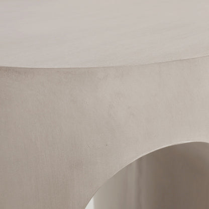 Outdoor MGO Round with U-Shape Side Table, Light Grey