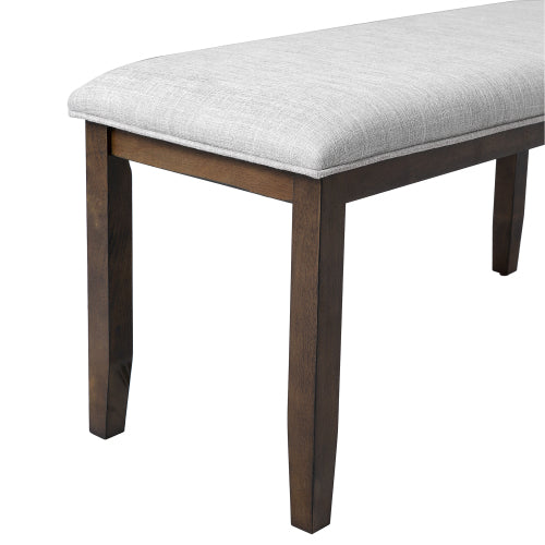 Upholstered Bench for Bedroom End of Bed,38-inch Entryway Bench for Living Room,Dining Bench with Padded Seat and Solid Wood Leg for Kitchen Bedroom,Indoor and Hallway (Bench, Beige+Brown)