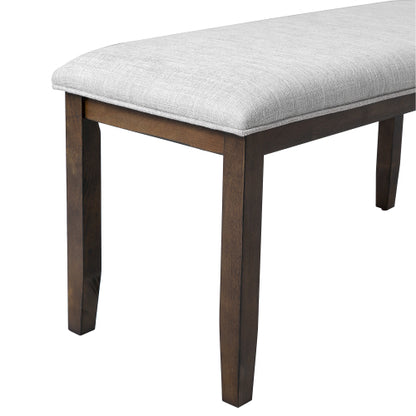 Upholstered Bench for Bedroom End of Bed,38-inch Entryway Bench for Living Room,Dining Bench with Padded Seat and Solid Wood Leg for Kitchen Bedroom,Indoor and Hallway (Bench, Beige+Brown)