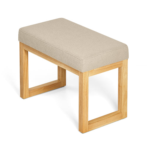 Shoe-changing bench, a shoe-changing bench with a wooden frame and a soft cushioned seat, can be placed freely and is suitable for small spaces without taking up much space -Brown