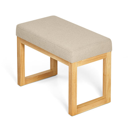 Shoe-changing bench, a shoe-changing bench with a wooden frame and a soft cushioned seat, can be placed freely and is suitable for small spaces without taking up much space -Brown