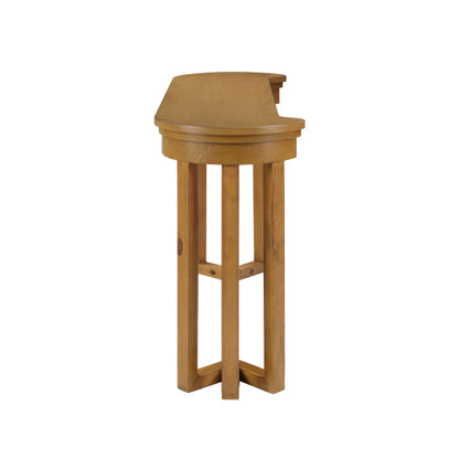 4 Piece Bar Table Set with3 PU Upholstered Bar Stools, Breakfast Table with 3 Padded Stools Solid Wood Counter Height Dining Table Set for Living Room, Dining Room. Natural