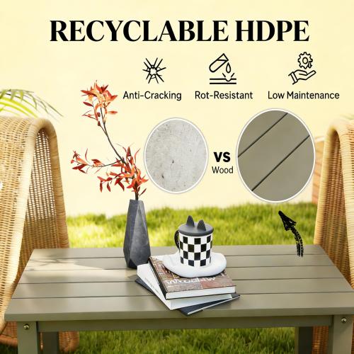 Outdoor Brown Table,Rectangle Outdoor Coffee Table