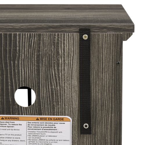 70 Inch TV Stand with Electric Fireplace Grey Faux Stone Entertainment Center