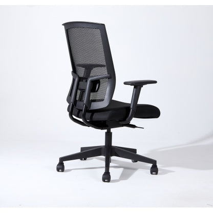 Complus Polyester Seat Pro Ergonomic High Back Office Task  Mesh Chair 27inch H in Black Color With Arms