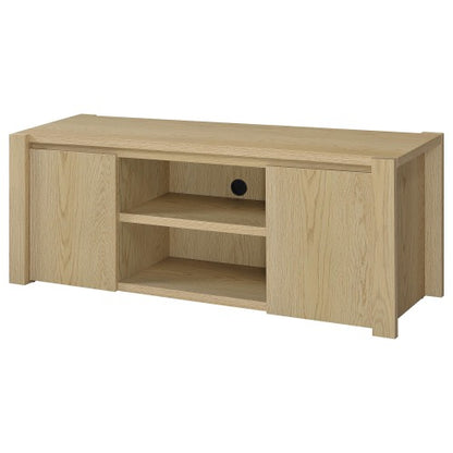 Light Oak 60 Inch Transitional 2-Door Media Console for TVs Up to 60 Inch