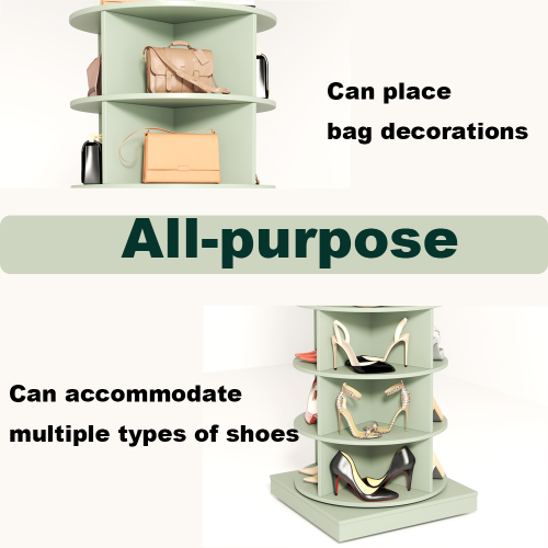 Green 6-Layer 360 Degree Rotating Shoe Cabinet Large Capacity Space Saving Household Shoe Storage Rack